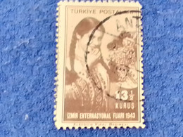 TÜRKİYE.-1940-50-  13.50K  İZMİR FUARI DAMGALI - Gebruikt