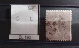 FRANCE CL 190  TIMBRE  INDICE 6 SUR 133 PERFORE PERFORES PERFIN PERFINS PERFO PERFORATION PERFORIERT - Used Stamps
