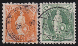 Schweiz    .    Yvert   .   71/72       .       O    .    Gestempelt - Used Stamps