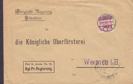 Deutsches Reich KÖNIGLICHE REGIERUNG Postoblat, HILDESHEIM 1903 Cover Brief WEENZEN I. H. Bahnpost VOLDAGSEN-DELLIGSEN - Oficial