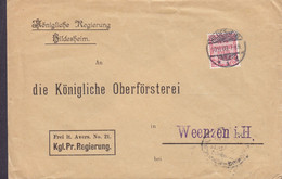Deutsches Reich KÖNIGLICHE REGIERUNG Postoblat, HILDESHEIM 1903 Cover Brief WEENZEN I. H. Bahnpost VOLDAGSEN-DELLIGSEN - Service