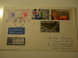 HONG KONG 1979 AIR MAIL REGISTERED COVER TO BERLIN W- GERMANY ,M 3-25 - Storia Postale