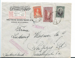 TÜRKEI 183 / Einschreiben, Mischfrankatur Nach Leipzig 1928 - Briefe U. Dokumente