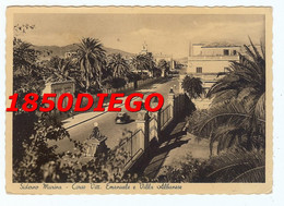 SIDERNO MARINA - CORSO VITT. EMANUELE E VILLA ALBANESE F/GRANDE VIAGGIATA  1955 ANIMAZIONE - Reggio Calabria