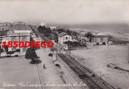 SIDERNO MARINA - VIA CRISTOFORO COLOMBO VEDUTA DEL LIDO F/GRANDE VIAGGIATA  1953  ANIMAZIONE - Reggio Calabria