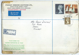 BIG COVER - Great Britain INSURED R - Letter Via Kuwait 1976, - Covers & Documents