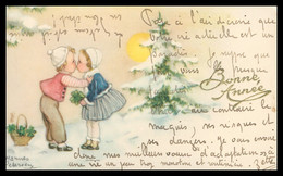 * Mignonnette HANNES PETERSEN - 2 Enfants S'embrassant - Bonne Année - Illustrateur - 1945 - Mignonette - Petersen, Hannes