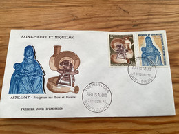 Enveloppe 1er Jour Saint-pierre Et Miquelon Artisanat 1975 - FDC