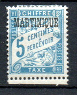 Col32 Colonie Martinique Taxe N° 1 Neuf X MH Cote : 2,25€ - Strafport