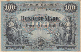 Bavaria #S922 100 Marks 1900 Banknote - 100 Mark