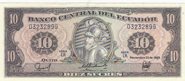 Ecuador #121, 10 Sucres 1988 Banknote - Equateur