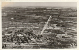 Air View Site Of Earth Dam, Southern Boundary At The 27 Mile Grand Coulee Reservoir, Washington  Real Photo Post Card - Seattle