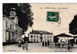 CPA Sabres - Place Gambetta (avec Jolie Animation) - Sabres