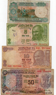 INDIA - LOTTO 4 BANCONOTE - Inde