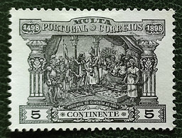 PORTUGAL, 1898, MULTA / TAXE " Vasco De Gama ", Yvert N° 1 , 5 REIS Noir Obl T Dans Un Cercle TTB - Gebruikt