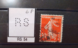 FRANCE TIMBRE RS 54 INDICE 6 SUR 138   PERFORE PERFORES PERFIN PERFINS PERFO PERFORATION PERFORIERT - Used Stamps