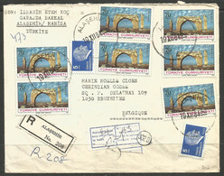 TURKEY / BELGIUM. 1984. UNDELIVERED REGISTERED COVER. ALESEHIR CANCELS AND LABEL. - Covers & Documents