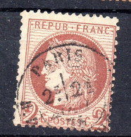 1872--Cérès Dentelé III° République-Répub Franc  2c Rouge-brun --n° 51  ....cachet Rond  PARIS...  à Saisir - 1849-1876: Klassik