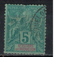 SAINT PIERRE ET MIQUELON             N°  YVERT  62 (1) OBLITERE     ( OB    06/ 12 ) - Used Stamps