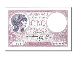 Billet, France, 5 Francs, 5 F 1917-1940 ''Violet'', 1939, 1939-08-24, SPL - 5 F 1917-1940 ''Violet''