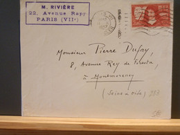 FRANCE/283 : LETTRE  YV. NR. 342 SEULE S/LETTRE DEPARIS POUR MONTMORENEY 1937 - Covers & Documents