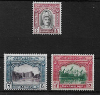 BAHAWALPUR 1948 ½a, 6a, 12a SG 20, 26, 28 UNMOUNTED MINT Cat £13.75 - Pakistan