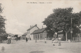 En Berry Avord La Gare ( Enfants Calèche ) Timbre 1908 Semeuse 5c - Avord