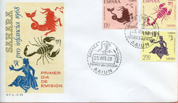 Maroc; FDC,sobre 1er Dia; 1968 " Sahara Espagnol  " Pro Infancia "Morocco;Marruecos - Sahara Español