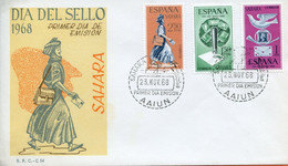 Maroc; FDC 1968 " Sahara Espagnol  " Dia Del Sello,journée Du Timbre "Morocco;Marruecos - Sahara Español