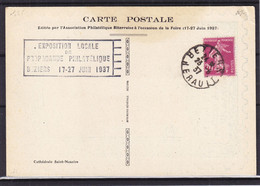 France - Carte Postale De 1937 - Oblit Beziers - Exposition Locale - - Covers & Documents
