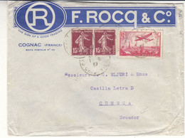 France - Lettre De 1937 - Expédié Vers Cuenca En Ecuador - Cachet De Guayaquil - Avions - - Covers & Documents