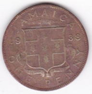 Jamaïque 1 Penny 1938 George VI , En Laiton Nickel , KM# 32 - Giamaica