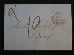 BN3 ITALIA   BELLE  LETTRE 1855 LIVORNO   A  LYON     +++AFFRANCH. INTERESSANT - Sin Clasificación