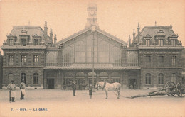 Belgique -  Liège - Huy - La Gare - Edit. Jassogne Mélotte - Animé - Horloge - Cheval -  Carte Postale Ancienne - Hoei
