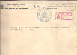 MATASELLOS  COMANDANCIA  MILITAR DE MARINA  ALICANTE  18X24 - Militaire Vrijstelling Van Portkosten