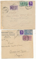 1930/43 POSTA PNEUMATICA 4 LETTERE DUE CON AGGIUNTA ESPRESSO 0,15 CENT LEONI E DANTE - Pneumatic Mail