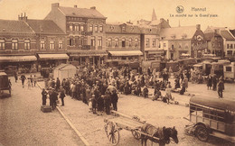 Belgique - Hannut - Le Marché Sur La Grand Place - Edit. Nels - Pap. Dubois Brenne - Animé - Carte Postale Ancienne - Hannut