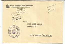 CASTELLON A URNIETA CERTIFICADA CC FRANQUICIA CORREOS FACTURACION SERVICIOS POSTALES - Portofreiheit