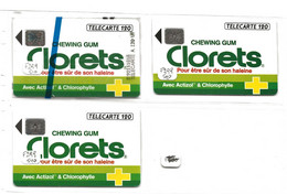 F 298 299   CLORETS CHEWING GUM  9 TC DONT 5  NSB  4 LUXE COTE  81  EUROS - 1992