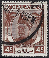 MALAYA SELANGOR 1949 4c Brown SG93 Used - Selangor