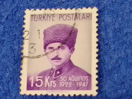 TÜRKİYE.-1940-50-   15K     THE  BATTLE OF DUMLUPINAR  DAMGALI - Oblitérés