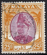 MALAYA SELANGOR 1949 25c Orange & Purple SG103 Fine Used - Selangor