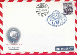 AUSTRIA - 16. BALLONPOSTFLUG- WELTKINDERTAG - LINZ- * 20.10.1956* TO TULLN - ON ENVELOPE PRO JUVENTUTE - Par Ballon