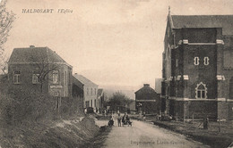 Belgique - Halbosart - L'église - Imp. Lizen Guise - Animé - Salle De La Renomée - Carte Postale Ancienne - Villers-le-Bouillet