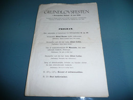 GRUNDLOVSFESTEN DANEMARK PROGRAMME 6 JUIN 1949 EN DANOIS - Programme