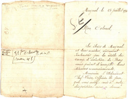 Manuscrit : Correspondance Entre Instituteur De MAYNAL - Jura Et Colonel De La Base De BRON : 25/07/1930 - Manuscrits