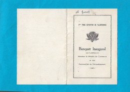 RARE Carton Deux Volets BANQUET Inaugural  (restaurant La Coupole FOIRE EXPOSITION 1953 Gosset Avec MINISTRE Du Commerce - Marque-Pages