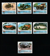 1986 CTO Centenary Of The Motor Car - Mercedes Benz Models Mi 762-68, Sn 684-90, Yt 660-66, Sg 720-26 - Cambodge