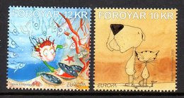 DANMARK Foroyar 0694/95 Europa, Littérature Pour Enfants, Huitre Perlière, Poisson, Chat, Chien - 2010