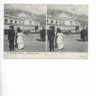 MONTE CARLO. CAFE DE PARIS. CARTE STEREOSCOPIQUE. CACHET MILITAIRE DE 1914 - Bar & Ristoranti